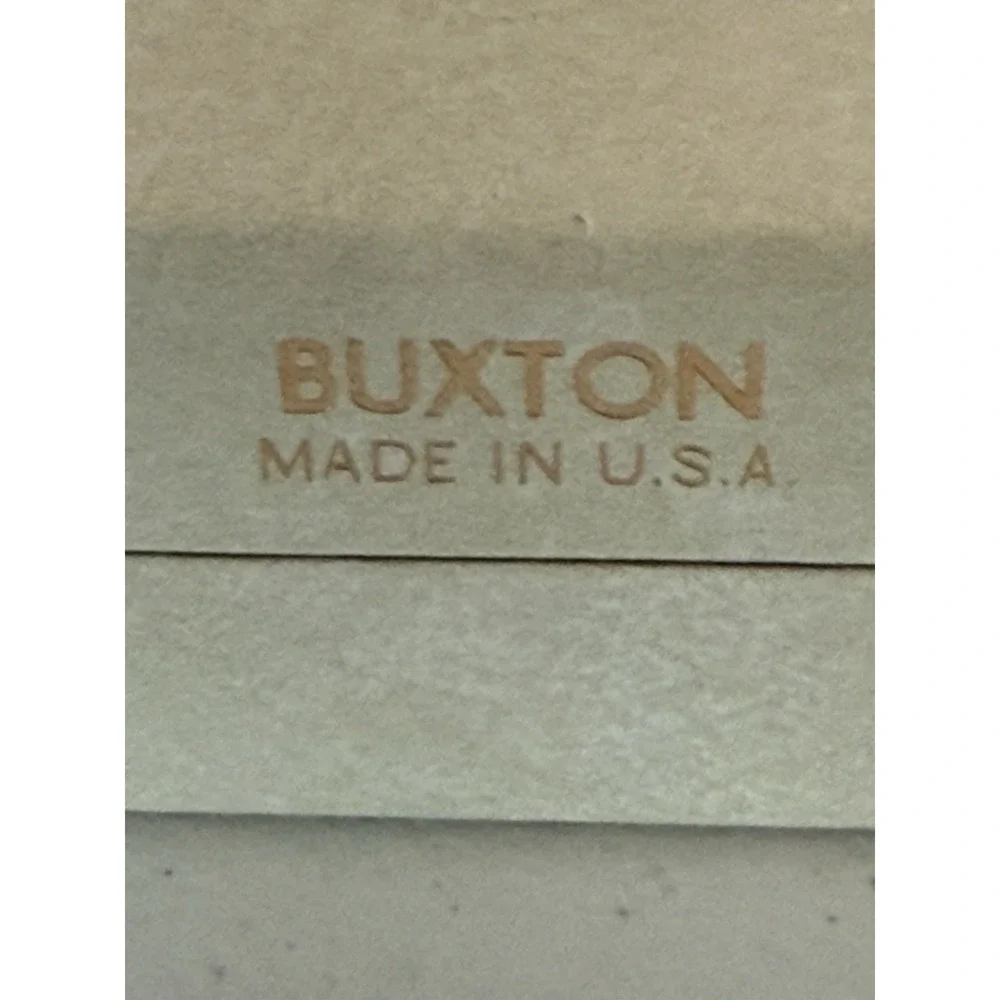Vintage Lady Buxton Hinged Travel Case Cream White Blue Lined